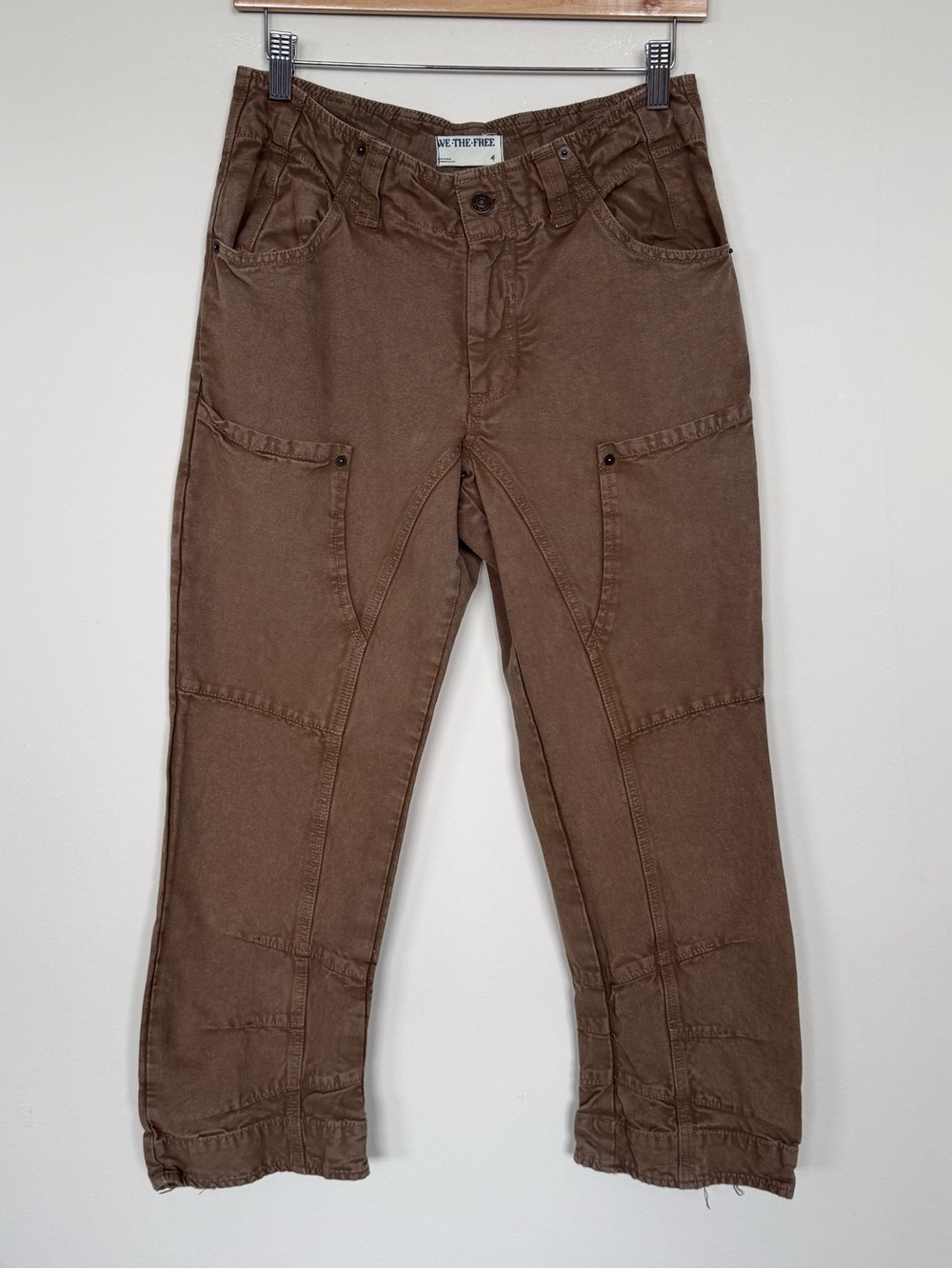 We the Free Free People Supersonic Slim Pants Brown Barrel Pants Size 4